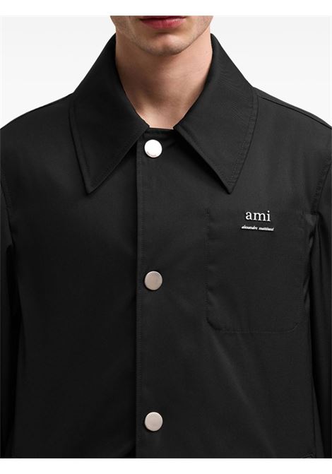 Impermeabile con logo in nero Ami paris  unisex AMI PARIS | UJK542PA0007001